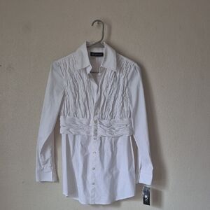 INC International Concepts White Button Down Shirt